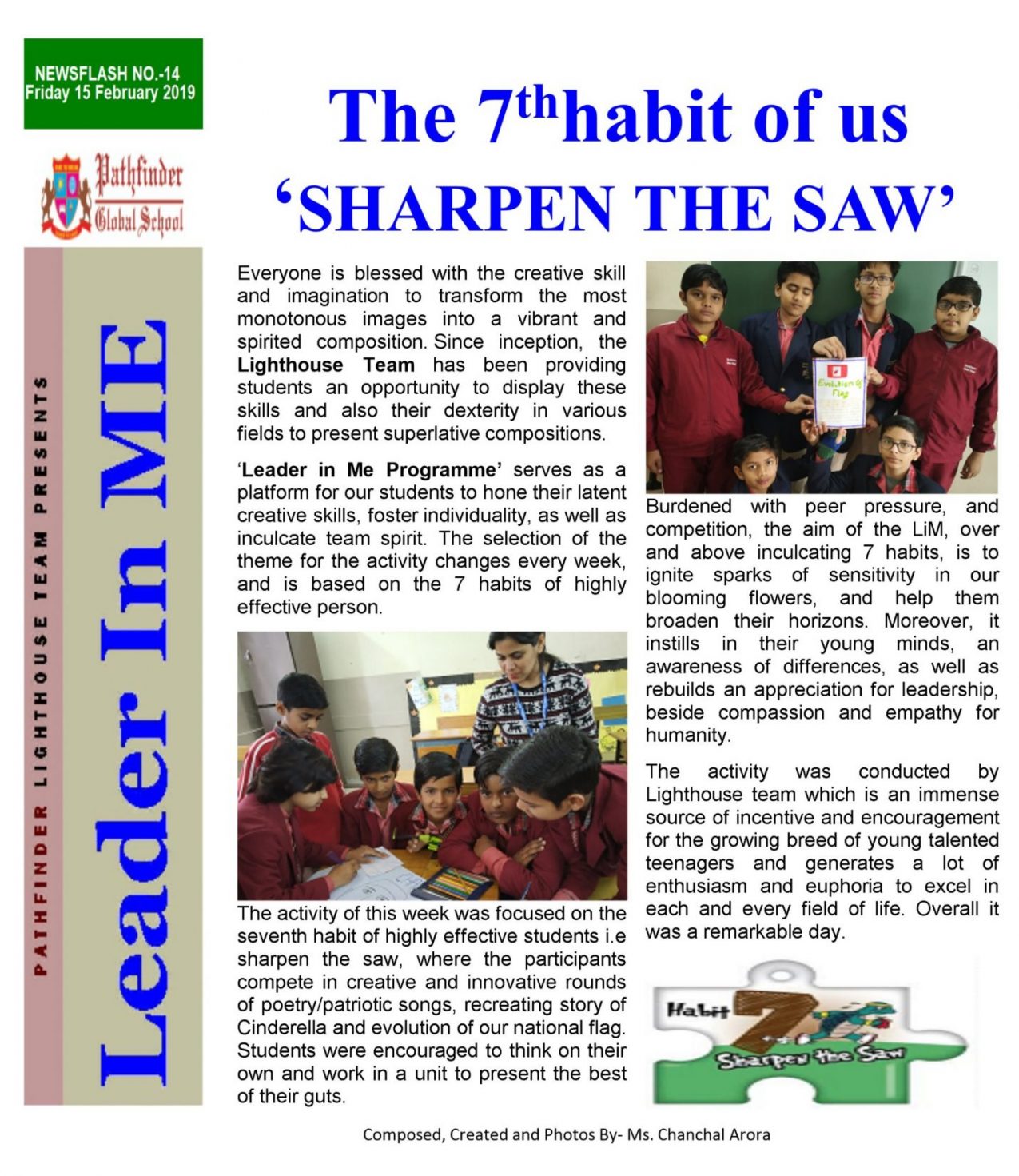 The 7th Habit opf Us--Sharpen The Saw