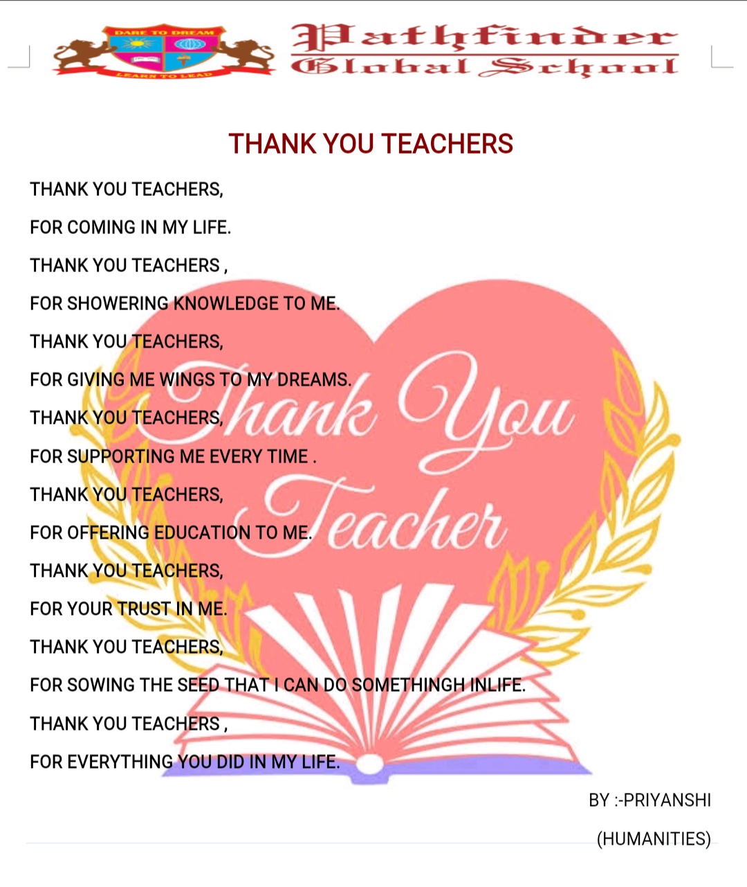 Thank you Teachers